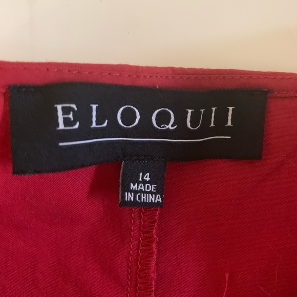 Red Eloquii Short Sleeve Metal Accent Top - Picture 5 of 6